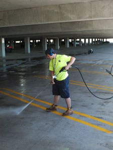 Power Washing of Ramp Garage at ROC